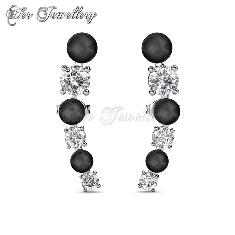 Swarovski Crystals Finley Earrings‏ (Black) - Her Jewellery