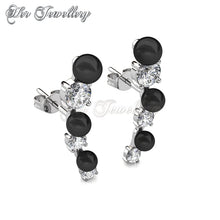 Swarovski Crystals Finley Earrings‏ (Black) - Her Jewellery