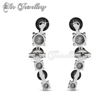 Swarovski Crystals Finley Earrings‏ (Black) - Her Jewellery