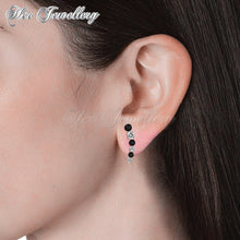 Swarovski Crystals Finley Earrings‏ (Black) - Her Jewellery