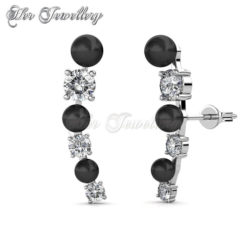Swarovski Crystals Finley Earrings‏ (Black) - Her Jewellery