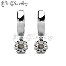 Swarovski Crystals Floral Hoop Earrings - Her Jewellery