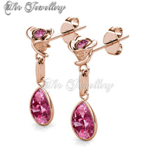Swarovski Crystals Flower Dew Earrings - Her Jewellery