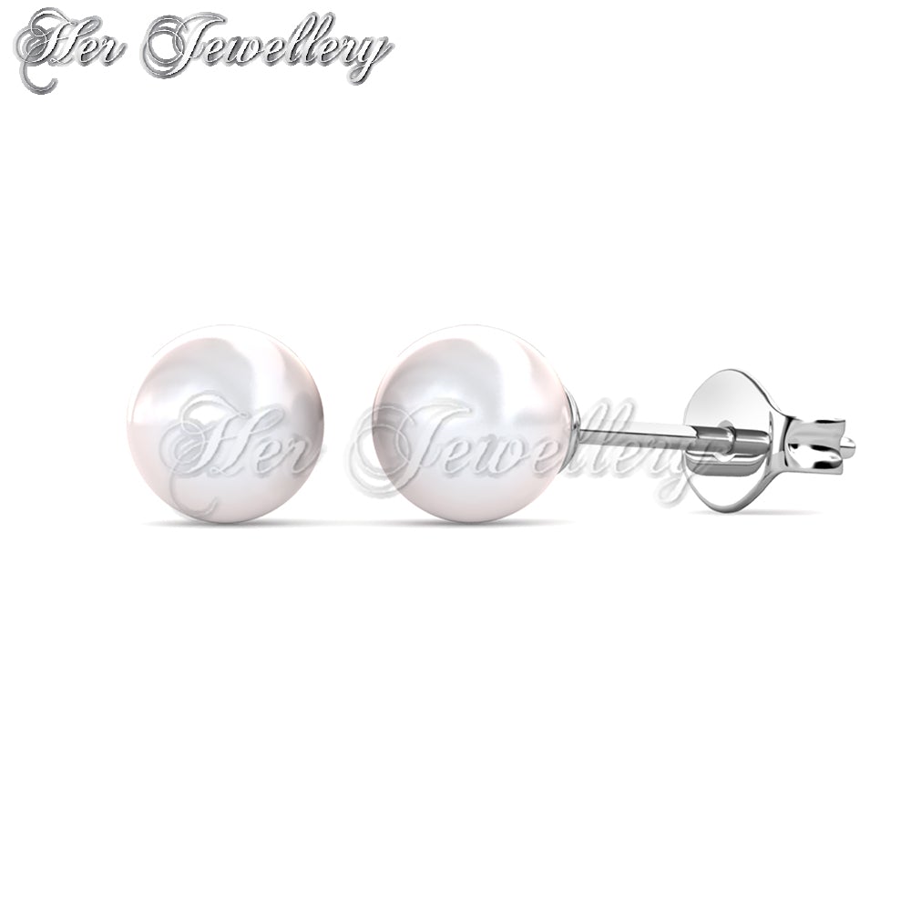 Swarovski Crystals Full Moon Pearl Earrings - Her Jewellery