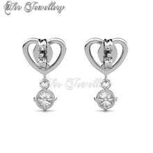 Swarovski Crystals Hanging Love Earrings - Her Jewellery