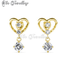 Swarovski Crystals Hanging Love Earrings - Her Jewellery