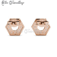 Swarovski Crystals Hex Nut Earrings - Her Jewellery