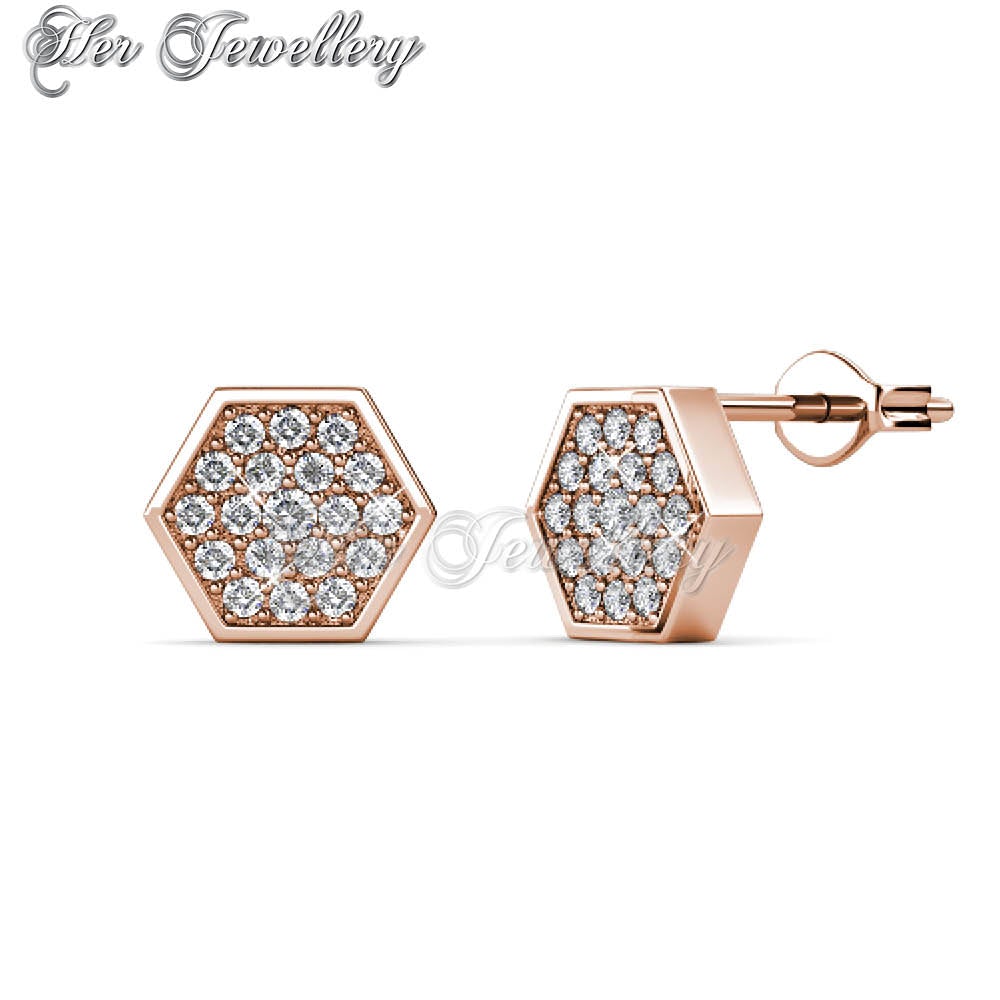 Swarovski Crystals Hexagon Earrings - Her Jewellery