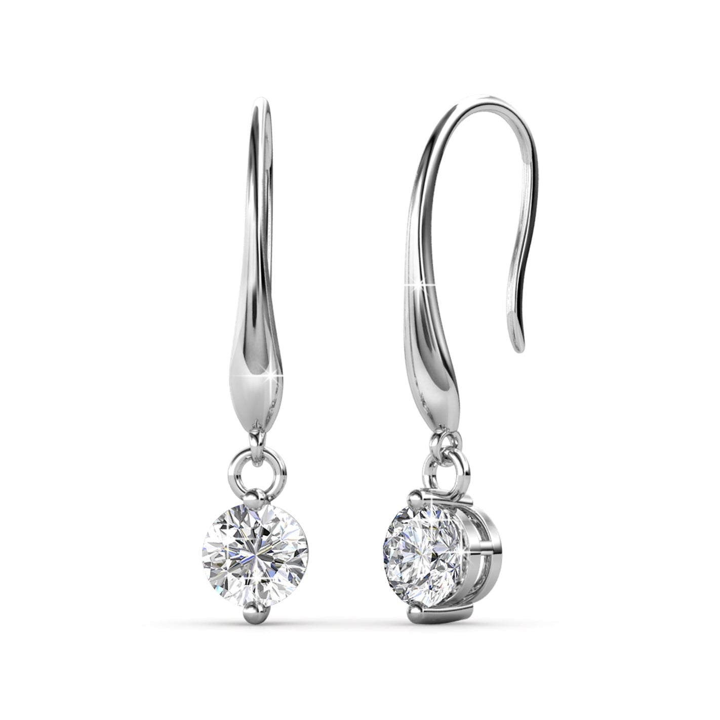 Swarovski Crystals Hook Earrings - Her Jewellery