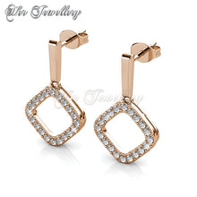 Swarovski Crystals Irina Earrings‏ (Rose Gold) - Her Jewellery