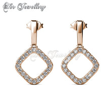 Swarovski Crystals Irina Earrings‏ (Rose Gold) - Her Jewellery