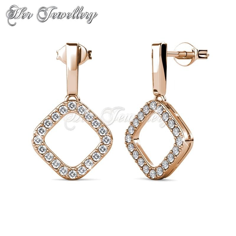 Swarovski Crystals Irina Earrings‏ (Rose Gold) - Her Jewellery