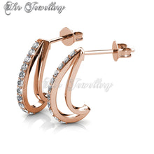 Swarovski Crystals Joyce Earrings‏(Rose Gold) - Her Jewellery