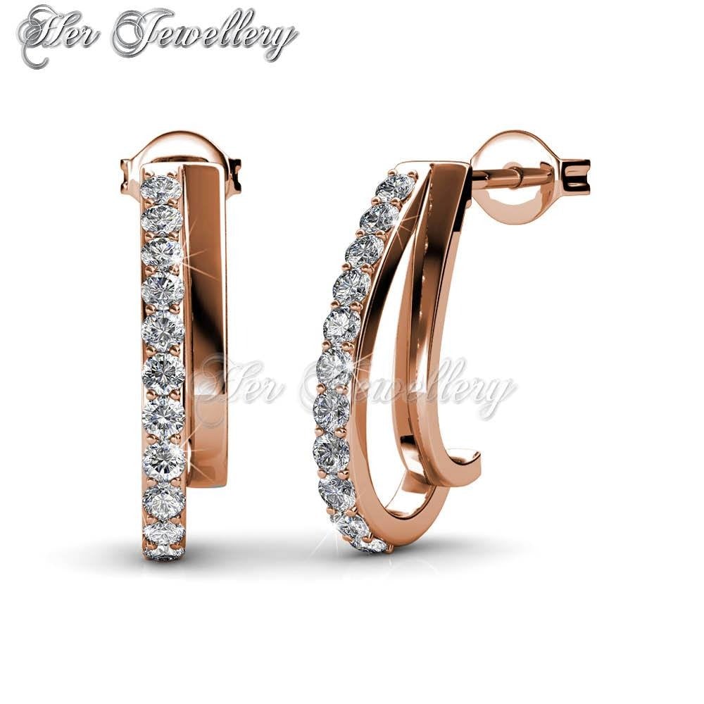 Swarovski Crystals Joyce Earrings‏(Rose Gold) - Her Jewellery