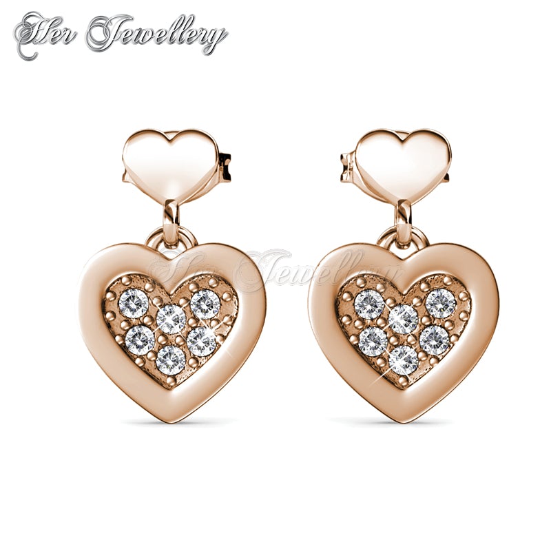 Swarovski Crystals Larine Love Earrings (Rose Gold) - Her Jewellery