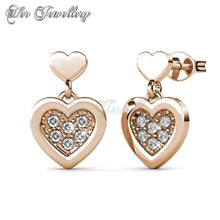 Swarovski Crystals Larine Love Earrings (Rose Gold) - Her Jewellery