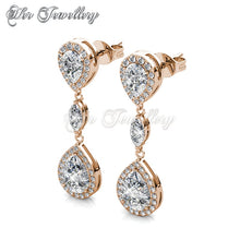 Swarovski Crystals Layla Drop Earrings‏ (Rose Gold) - Her Jewellery