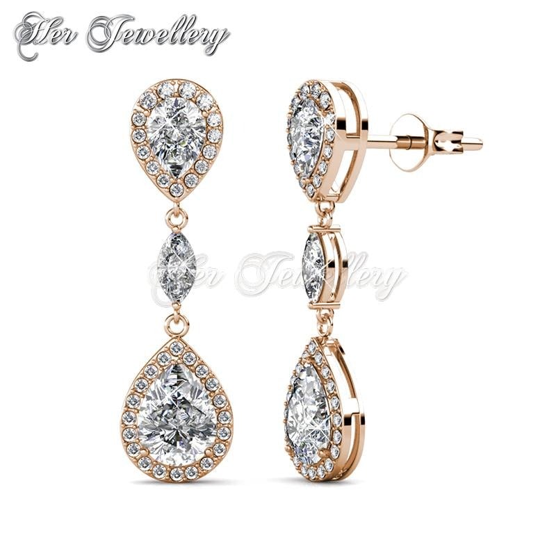 Swarovski Crystals Layla Drop Earrings‏ (Rose Gold) - Her Jewellery
