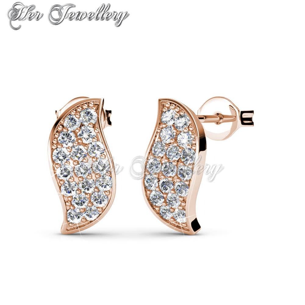 Swarovski Crystals Leafy Earrings (Rose Gold) - Her Jewellery