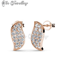 Swarovski Crystals Leafy Earrings (Rose Gold) - Her Jewellery