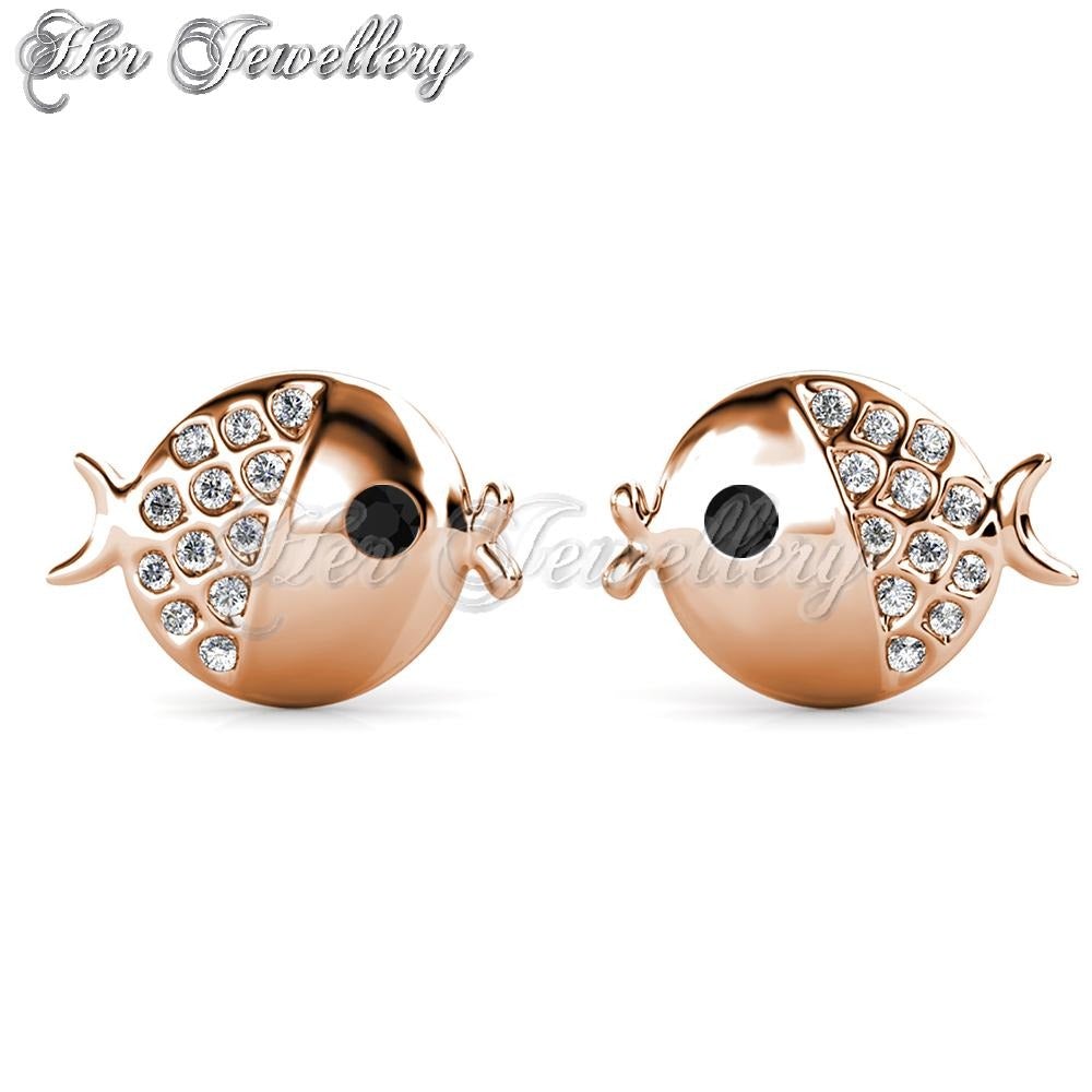 Swarovski Crystals Little Fugu Earrings - Her Jewellery