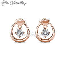 Swarovski Crystals Love Drop Earrings (Rose Gold) - Her Jewellery