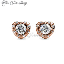 Swarovski Crystals Love Hook Earrings (Rose Gold) - Her Jewellery