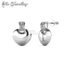 Swarovski Crystals Love Tag Earrings - Her Jewellery