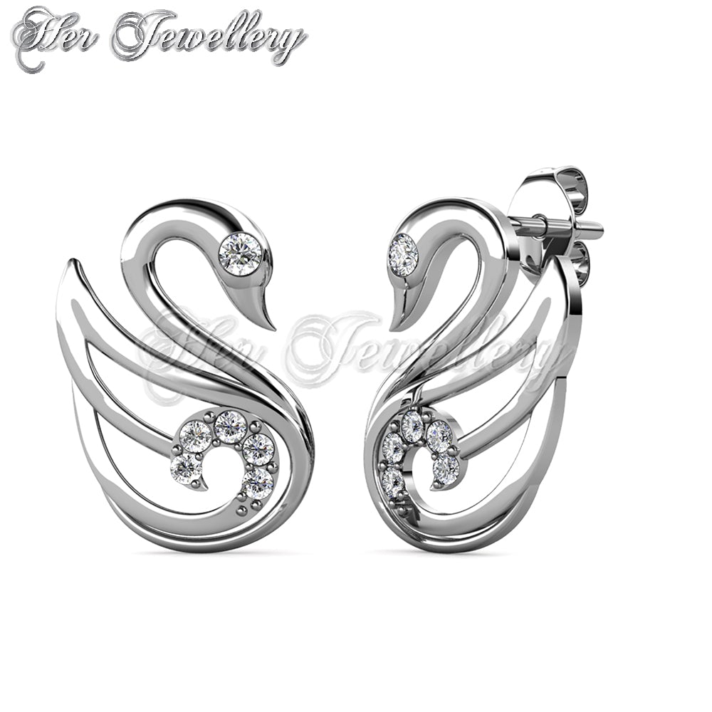 Swarovski Crystals Lovely Swan Earrings - Her Jewellery