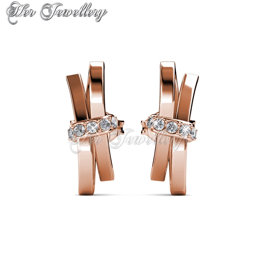 Swarovski Crystals Luminous Bow Earrings (Rose Gold) - Her Jewellery