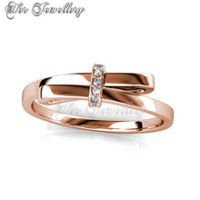 Swarovski Crystals Luminous Bow Ring (Rose Gold) - Her Jewellery