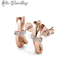 Swarovski Crystals Luminous Bow Earrings (Rose Gold) - Her Jewellery