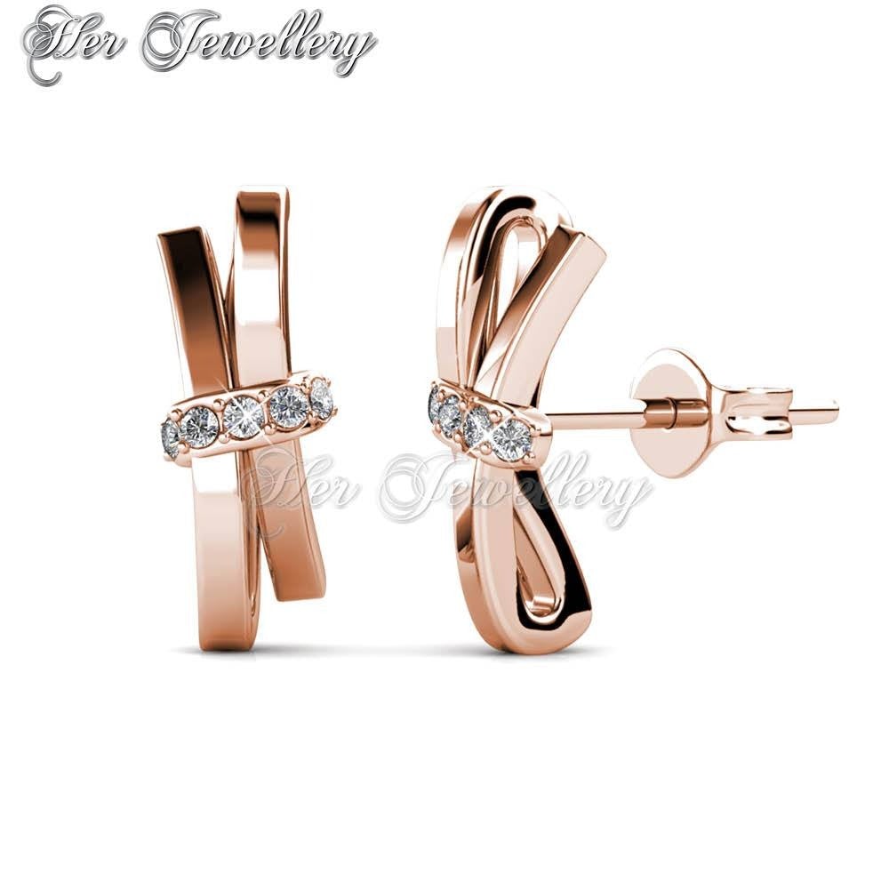 Swarovski Crystals Luminous Bow Earrings (Rose Gold) - Her Jewellery