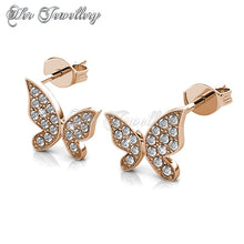 Swarovski Crystals Meadow Butterfly Set (Rose Gold) - Her Jewellery