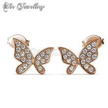 Swarovski Crystals Meadow Butterfly Earrings (Rose Gold) - Her Jewellery