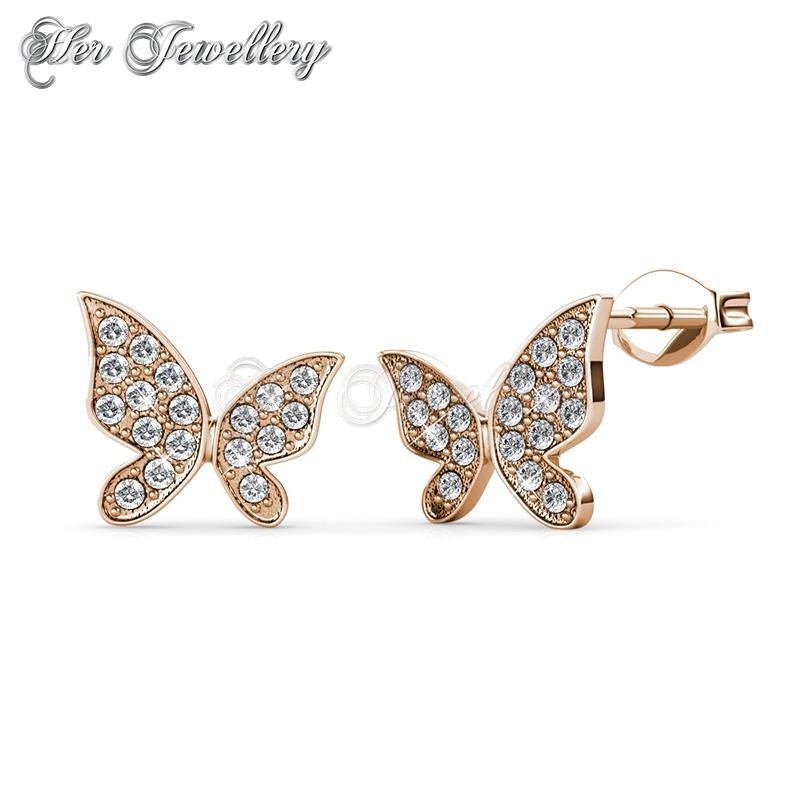 Swarovski Crystals Meadow Butterfly Earrings (Rose Gold) - Her Jewellery