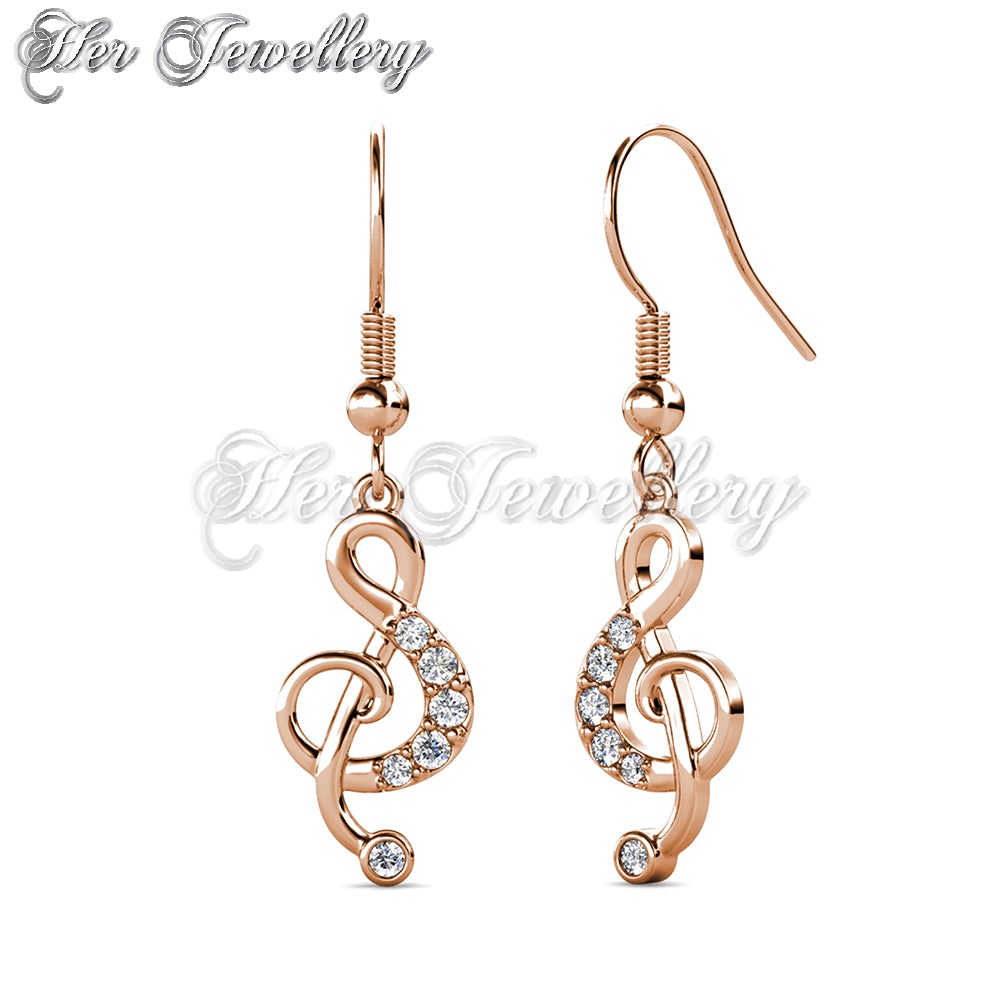 Swarovski Crystals Melodious Hook Earrings - Her Jewellery