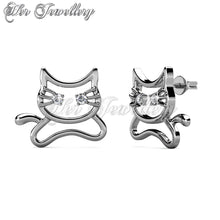 Swarovski Crystals Meowy Earrings - Her Jewellery