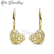 Swarovski Crystals Mesh Heart Earrings - Her Jewellery