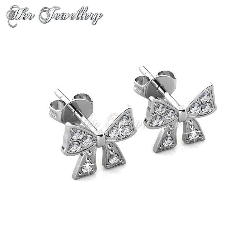Swarovski Crystals Mini Ribbon Earrings‏ - Her Jewellery