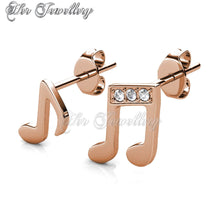 Swarovski Crystals Music Note Earrings - Her Jewellery