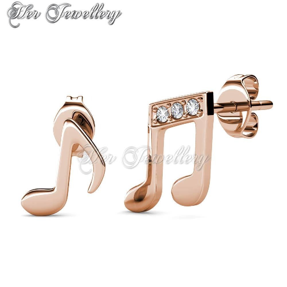 Swarovski Crystals Music Note Earrings - Her Jewellery