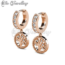 Swarovski Crystals Nature Hoop Earrings - Her Jewellery