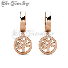 Swarovski Crystals Nature Hoop Earrings - Her Jewellery