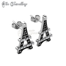 Swarovski Crystals Paris Cross Earrings‏ (Black) - Her Jewellery