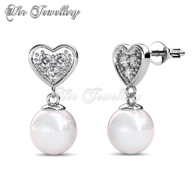 Swarovski Crystals Pearl Heart Set - Her Jewellery