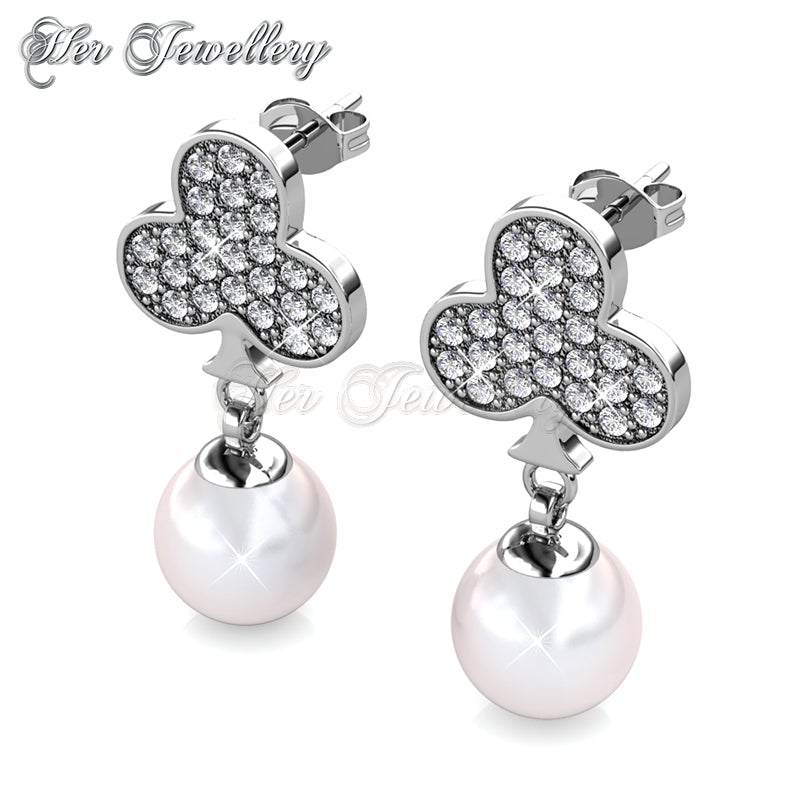 Swarovski Crystals Pearlie Club Earrings - Her Jewellery