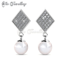Swarovski Crystals Pearlie Diamond Earrings - Her Jewellery