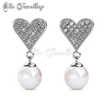 Swarovski Crystals Pearlie Heart Earrings - Her Jewellery