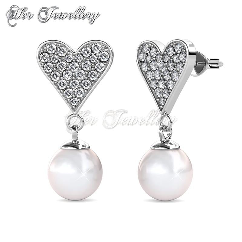 Swarovski Crystals Pearlie Heart Earrings - Her Jewellery